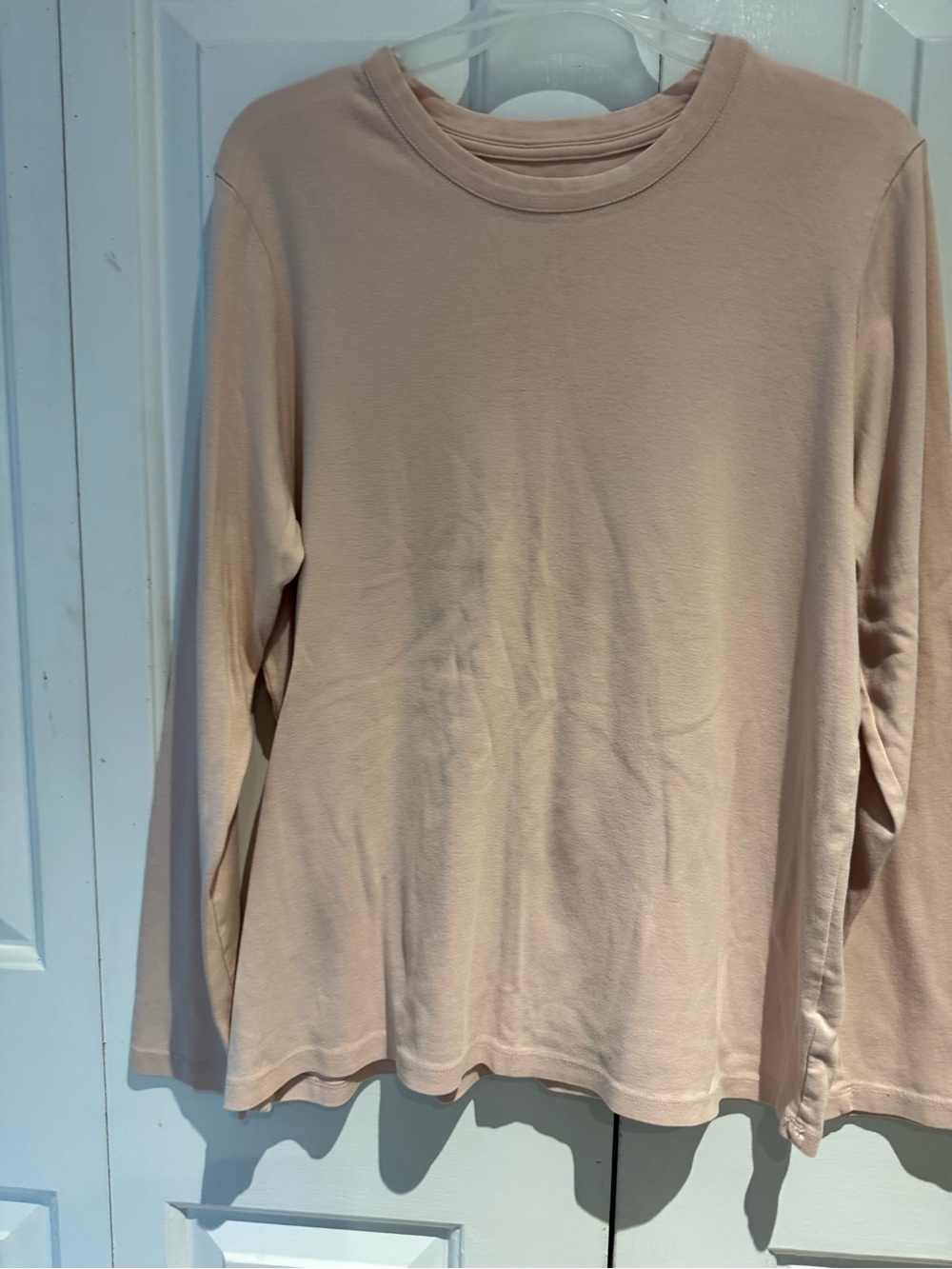 Lands' End Long-Sleeve Crewneck Top in Light Blush